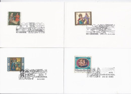 Österreich Christkindl, 24.12. 83/84/85/88, 4 Faltkarten M. SoStpl. #1272 - Lettres & Documents