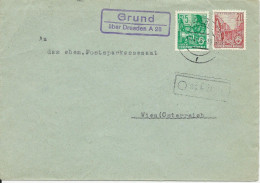 DDR 1958, Landpost Stpl. Grund über Dresden A28 Auf Brief M. 5+20 Pf. #2640 - Briefe U. Dokumente