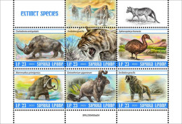 Sierra Leone 2023, Animals, Extincted Animals, Dodo, Rhino, 6val In BF - Zangvogels