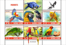 Sierra Leone 2023, Animals, Parrots, 6val In BF - Papageien