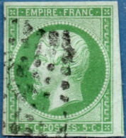 France 1853, 5 Obliteré, Cancelled, - 1853-1860 Napoleon III