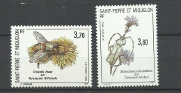 Saint Pierre Et Miquelon SPM N°  575 Et 594 Insectes Longicorne Noir Et Mouche     Neufs * * B/TB Voir Scans Soldé ! ! ! - Ungebraucht