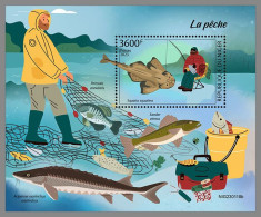 NIGER 2023 MNH Fishing Angeln S/S – OFFICIAL ISSUE – DHQ2413 - Peces