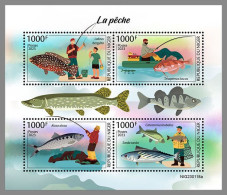 NIGER 2023 MNH Fishing Angeln M/S – OFFICIAL ISSUE – DHQ2413 - Peces