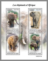 NIGER 2023 MNH Elephants Elefanten M/S – OFFICIAL ISSUE – DHQ2413 - Elefanten