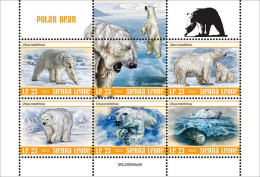 Sierra Leone 2023, Animals, Polar Bears, 6val In BF - Fauna Artica