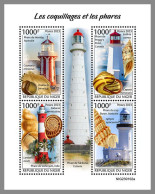 NIGER 2023 MNH Shells Muscheln Lighthouses Leuchttürme M/S – OFFICIAL ISSUE – DHQ2413 - Conchas