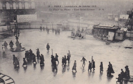 Paris  La Place Du Havre Gare Saint Lazare - Inondations De 1910