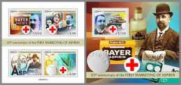 LIBERIA 2023 MNH Aspirin Red Cross Rotes Kreuz M/S+S/S – OFFICIAL ISSUE – DHQ2413 - Medizin