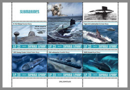 SIERRA LEONE 2023 MNH Submarines U-Boote M/S – OFFICIAL ISSUE – DHQ2413 - Duikboten