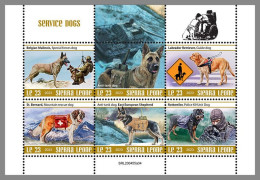 SIERRA LEONE 2023 MNH Service Dogs Assitenzhunde Red Cross Rotes Kreuz M/S – OFFICIAL ISSUE – DHQ2413 - Hunde