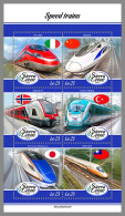 SIERRA LEONE 2023 MNH Speed Trains Eisenbahnen M/S – OFFICIAL ISSUE – DHQ2413 - Eisenbahnen