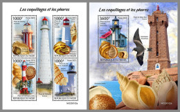 NIGER 2023 MNH Shells Muscheln Lighthouses Leuchttürme M/S+S/S – IMPERFORATED – DHQ2413 - Coquillages