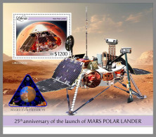 LIBERIA 2023 MNH Mars Polar Lander Space Raumfahrt S/S – IMPERFORATED – DHQ2413 - Afrika