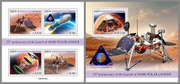 LIBERIA 2023 MNH Mars Polar Lander Space Raumfahrt M/S+S/S – IMPERFORATED – DHQ2413 - Afrika