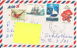 Australia Air Mail Cover Sent To Germany DDR 18-1-1982 Topic Stamps Incl. Antarctic AAT Stamp - Cartas & Documentos