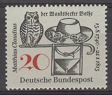 Germany 1965. Matthias Claudius M=462 Y=329  (**) - Unused Stamps