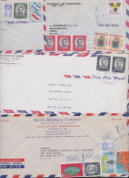 Nicaragua Lettre Timbre Président Abraham Lincoln Stamp X19 Air Mail Cover Sello Correo Aereo Lot De 4 Lettres - Nicaragua