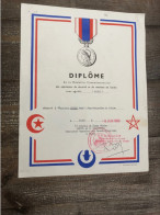 Diplôme Médaille Commémorative Sécurité Et Maintien De L’ordre Agraphe Maroc 1960 - Frankreich