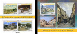 Liberia 2023, Art, Sisley, 4val In BF +BF - Modern