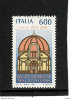 ITALIE 1990 Sagrada Musicale Malatestiana Yvert 1888 NEUF** MNH - 1981-90: Mint/hinged