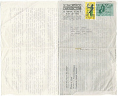 Somalia  Stationery Aerogramme Air Letter S.1 Butterfly  8jul1963 To USA Uprated With Regular S.0.10 - Somalia (1960-...)