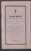 Fascicule Obsèques De M. Amédée BERTON : 2 Février 1839 - 22 Mars 1917 à Chateauroux Le 24 Mars 1917 - Documenti Storici