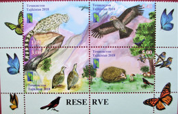 Tajikistan  2018  Reserve  RCC, Butterflies, Birds, Animals, Mountains  4 V  MNH - Tajikistan