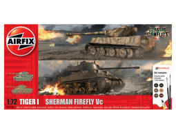 Airfix - Coffret TIGER I Vs SHERMAN FIREFLY Vc Maquettes + Peintures + Colle Réf. A50186 Neuf NBO 1/72 - Veicoli Militari