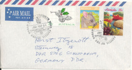 Australia Air Mail Cover Sent To Germany DDR 20-6-1987 Topic Stamps - Storia Postale