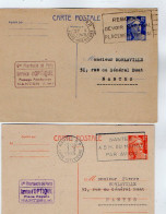 TB 4710 - 1949/55 - 2 Entiers Postaux - Gde Pharmacie De Paris - Service D'Optique à NANTES Pour M. HORLAVILLE à NANTES - Postales Tipos Y (antes De 1995)