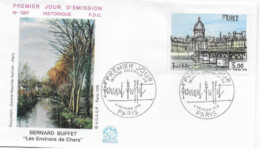Enveloppe Premier Jour- Oeuvre Originale De Bernard Buffet 4 Févr 1978 Paris (75) F.D.C. 1057 N°  1994 - 1970-1979