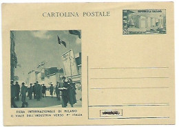 Repubblica 1952 CP # C147 Fiera Di Milano Viale Industria L.20 Nuova - Entiers Postaux