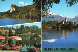 BLED, UPPER CARNIOLA, MULTIPLE VIEWS, ARCHITECTURE, BOATS, CHURCH, SLOVENIA, POSTCARD - Slovenia