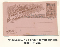 ZAC BELGIAN CONGO SBEP 33LL A L7 "BLUE WAVY LINE" USED CTO - Stamped Stationery
