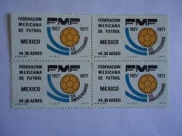 MEXICO MNH BLOCK OF 4   FOOTBALL 1977 - Sonstige & Ohne Zuordnung