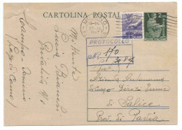 Repubblica 1946 Democratica Lire 2 CP # C130A  CARTONCINO LEGGERO Usata Milano 22ago1947 X Pavia - Postwaardestukken