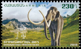 Armenia 2019 "Flora And Fauna Of The Ancient World (III): Mammuthus Trogontherii", Prehistoric Animal, Mammoth - Prehistóricos