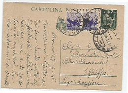 Luogotenenza 1946 CP Democratica Lire 2 # C129A Su Grigio + Democratica C.50 Coppia Livorno 27sep46 X Ghiffa - Postwaardestukken