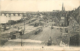 33 - Bordeaux - Le Quai De Bourgogne, Vue Prise De La Douane - Animée - Tramway - CPA - Oblitération Ronde De 1906 - Voi - Bordeaux