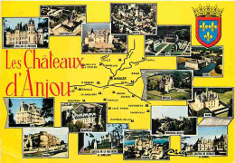 49 - Maine Et Loire - Anjou - Chateaux - Multivues - Carte Géographique - Blasons - Flamme Postale De Cande - CPM - Voir - Sonstige & Ohne Zuordnung