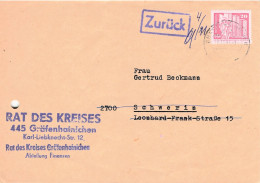 DDR Brief 1982 Rat Des Kreises Gräfenhanichen + Zurück Vermerk - Briefe U. Dokumente