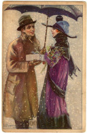 ILLUSTRATEUR  S.BOMPARD  ( Italie)  Couple Art Déco.  Bonne Année - Bompard, S.