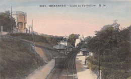 SURESNES (Hauts-de-Seine) - Ligne De Versailles Avec Train - Tirage Couleurs (RARE) - Ecrit (2 Scans) - Suresnes