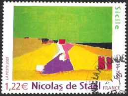 TIMBRE N° 3762   -  TABLEAU NICOLAS DE STAEL  -  OBLITERE  -  2005 - Used Stamps