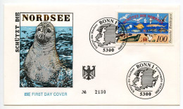 Germany, West 1990 FDC Scott 1598 Nature & Environmental Protection - North Sea - 1981-1990