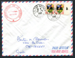RC 26993 FRANCE ALGERIE 1962 SURCHARGE EA SUR PAIRE DU BLASON D' ALGER SUR LETTRE DE COLOMB-BECHAR  TB - Covers & Documents