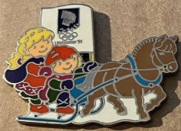 JEUX OLYMPIQUES - OLYMPICS GAMES - LILLEHAMMER '94 - GARCON ET FILLE SUR TRAINEAU - CHEVAL - HORSE - PFERD - EGF - (21) - Jeux Olympiques