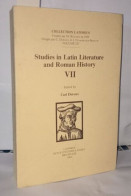 Studies In Latin Literature And Roman History VII - Unclassified