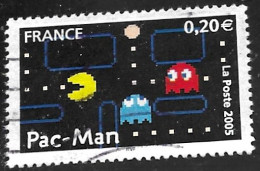 TIMBRE N° 3842   -   PAC MAN  -  OBLITERE  -  2005 - Used Stamps